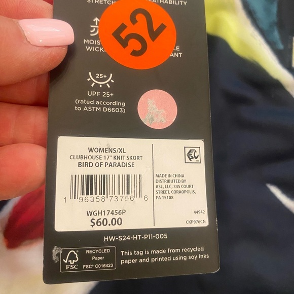 Walter Hayden Women’s Golf Skort Birds of Paradise Pockets New Size XL - Picture 9 of 11